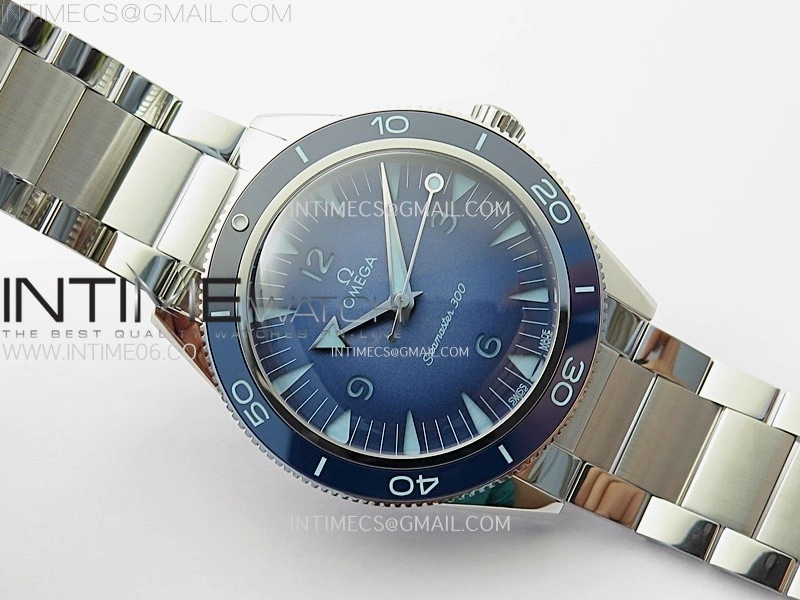 Seamaster 300 Master Spectre 234.30.41.21.03.002 SS VSF Best Edition Blue Dial on Bracelet A8912